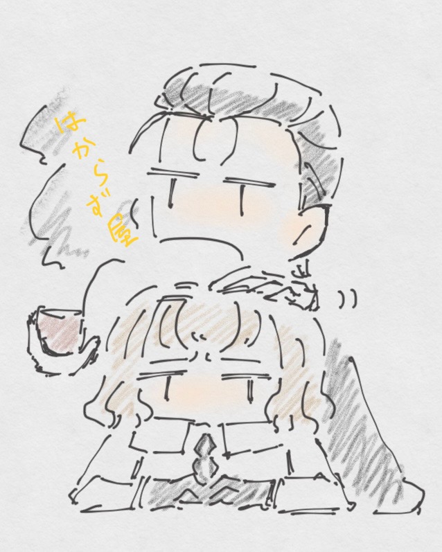 ホームズに頭を撫でられるマスター